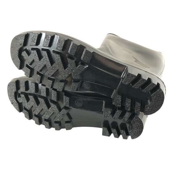 Easy USA Womens Rain Boots Rubber Slip On Black Basic Size 8 - Picture 4 of 4